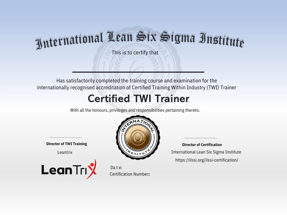 Międzynarodowy certyfikat TWI Trainer