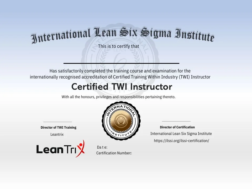 Certificate TWI Instructor