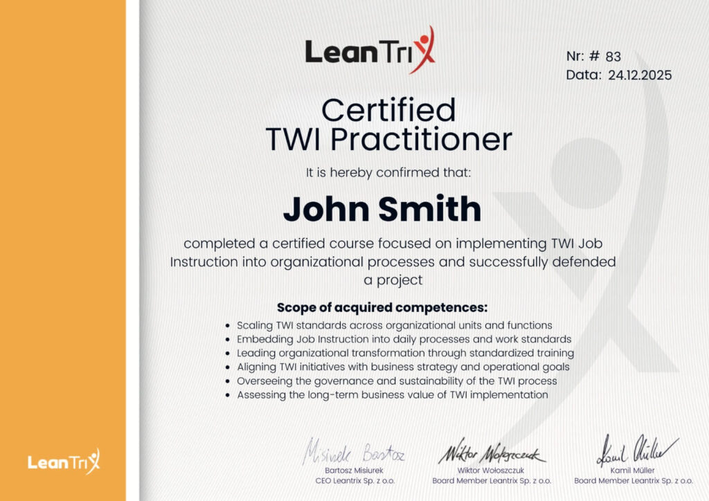 TWI Practitioner Certificate