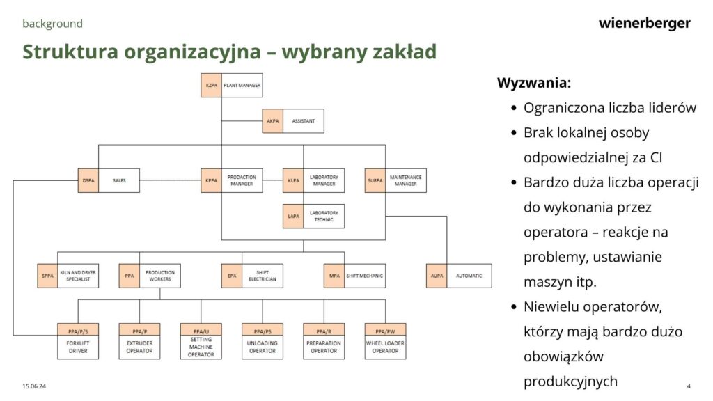 Wienerberger - Zdefiniowane problemy i potrzeba TWI
