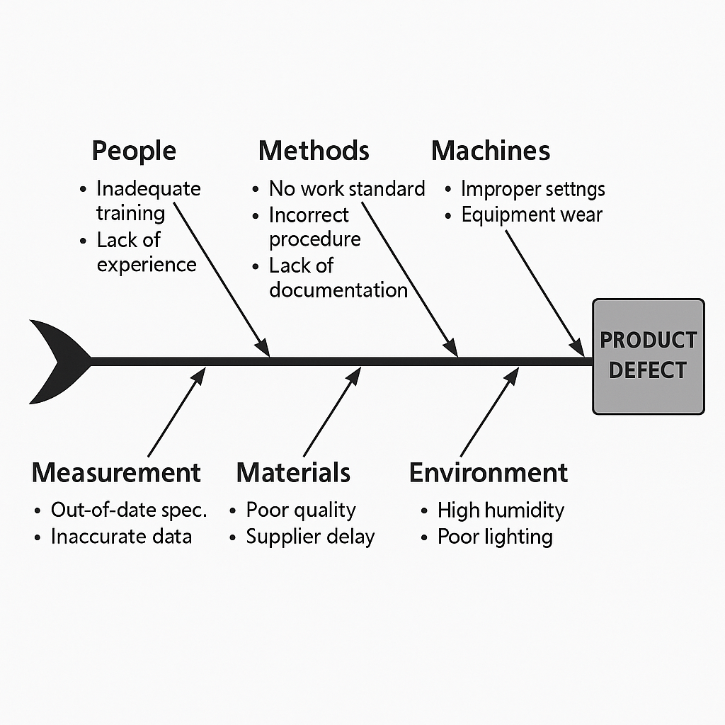 Diagram Ishikawy przykład 6M