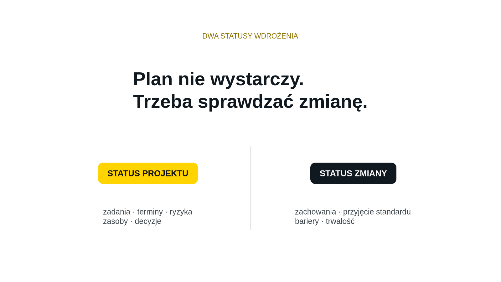 Dwa statusy wdrożenia Lean: projekt i zmiana w VMI Poland