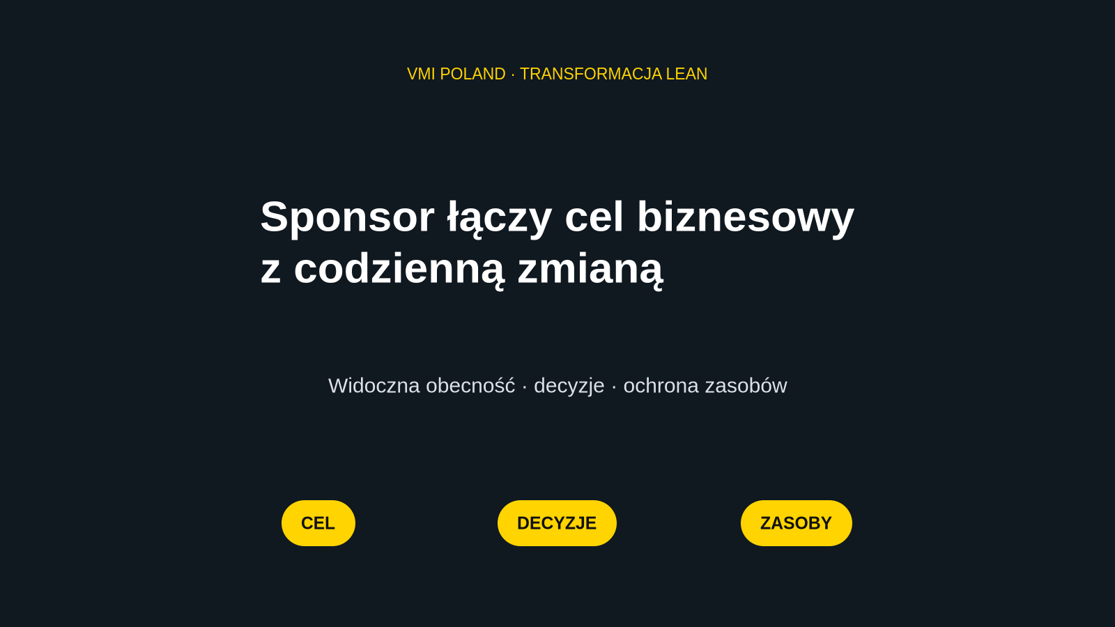 Rola sponsora transformacji Lean w VMI Poland