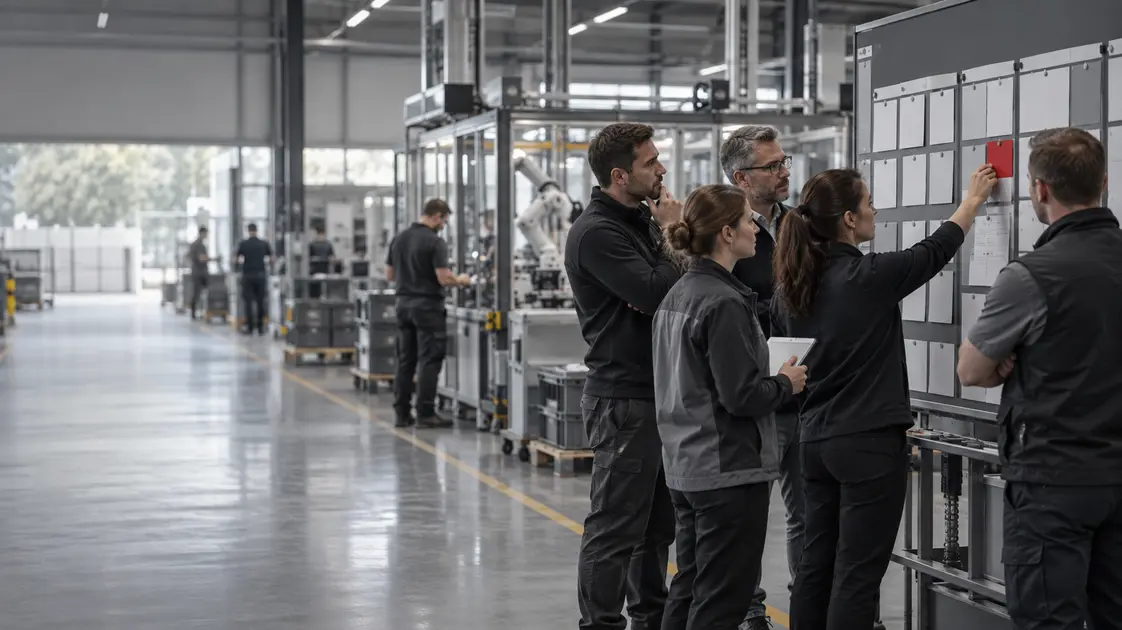 LeanTrix team applying management methods during a Gemba workshop